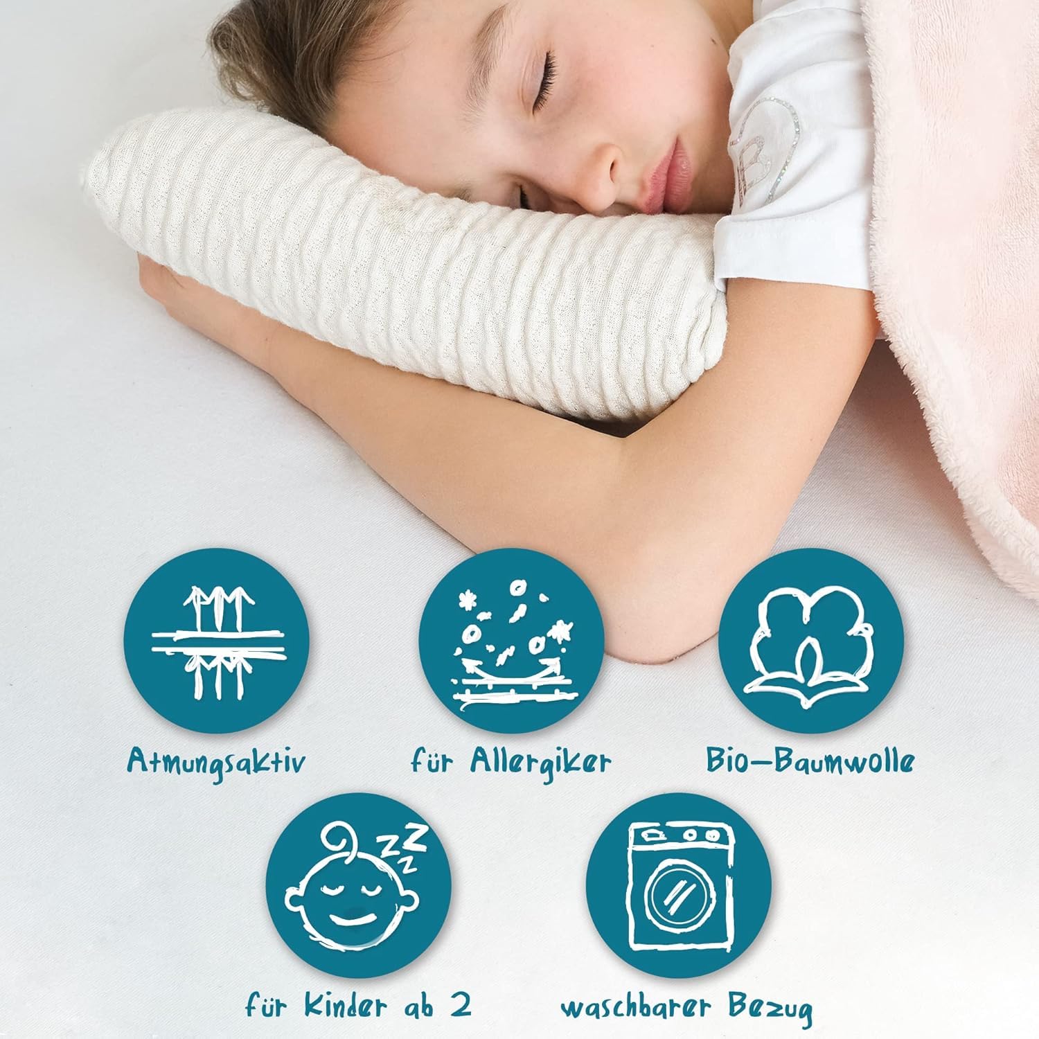 KNERST Kinderkopfkissen 40x60x6 cm Memory-Schaum Ergonomisches Kissen