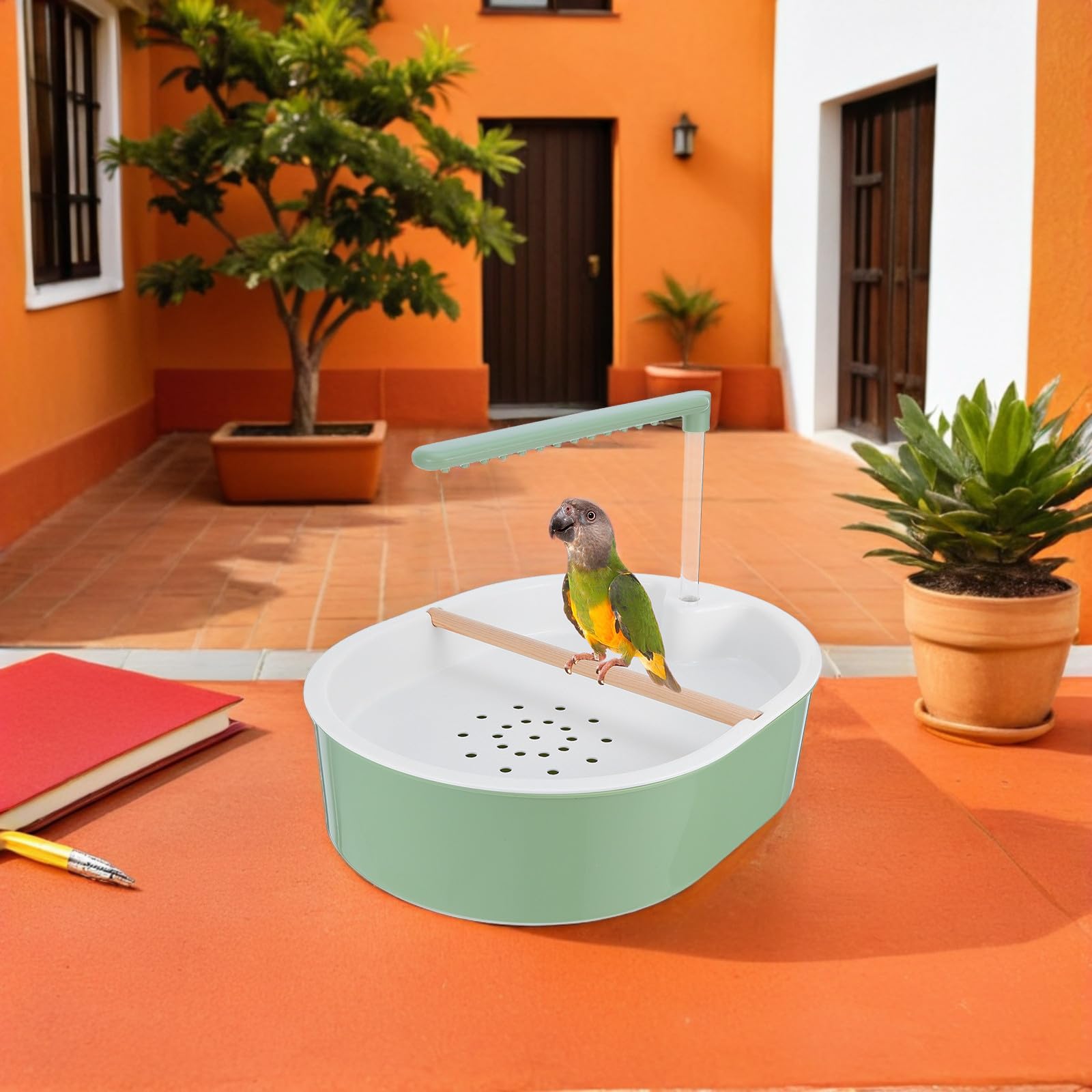 BESPORTBLE Ducha para Loros: Bañera automática para Aves con Bomba - Bañera USB para Aves, Juguete de baño con dispensador de Agua para Hurones y jilgueros.
