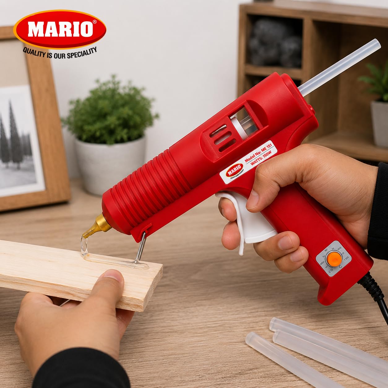 Mario Hot Melt Glue Gun - 150W, Temp Control -9