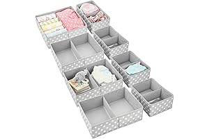 mDesign Drawer Organizer Bins for Kids Clothes Storage
