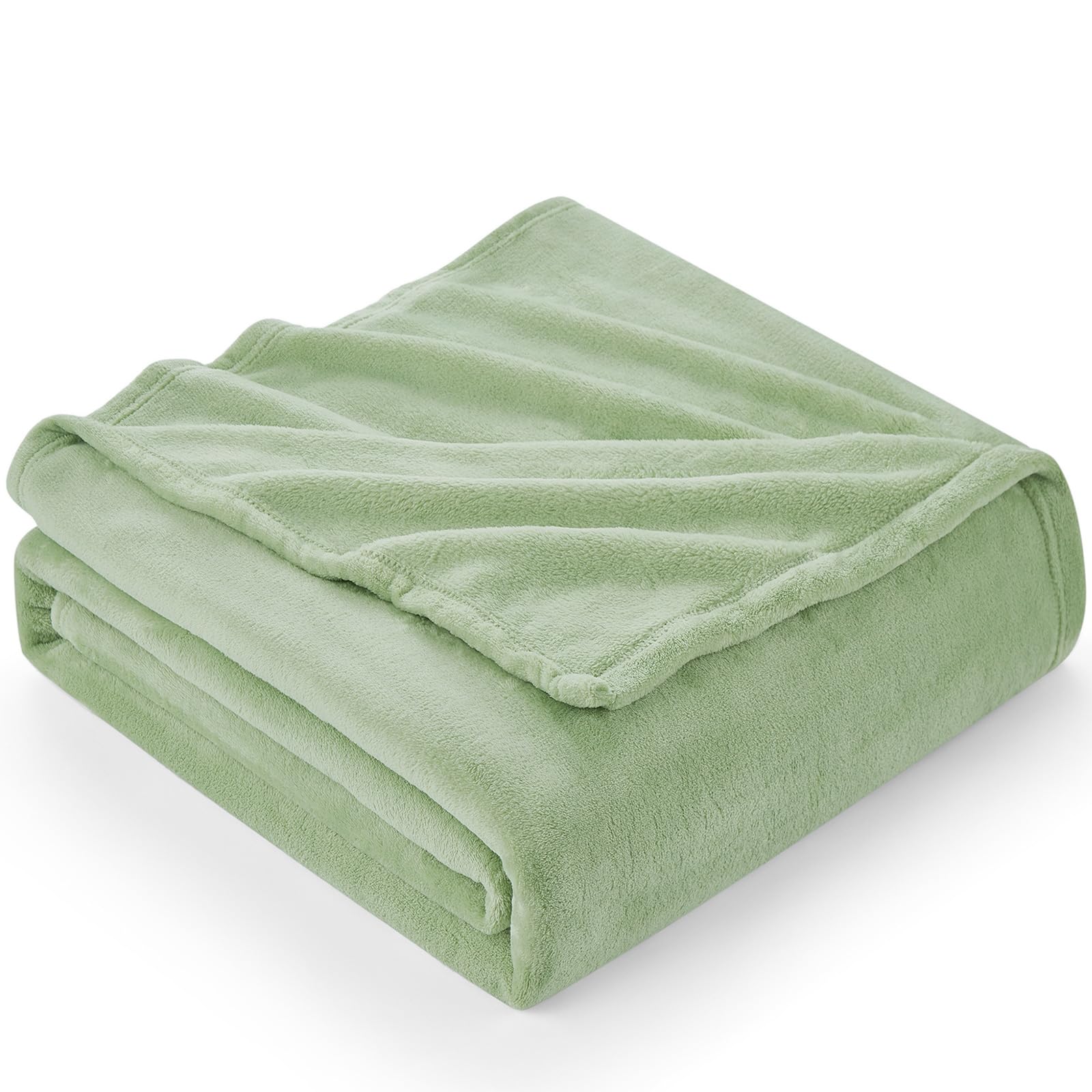 EHEYCIGA Fleece Blanket Sage Green Throws for Sofas Fluffy Warm Soft Blanket for Bed Settees Armchairs, Fit All Season, Double Size, 150x200cm
