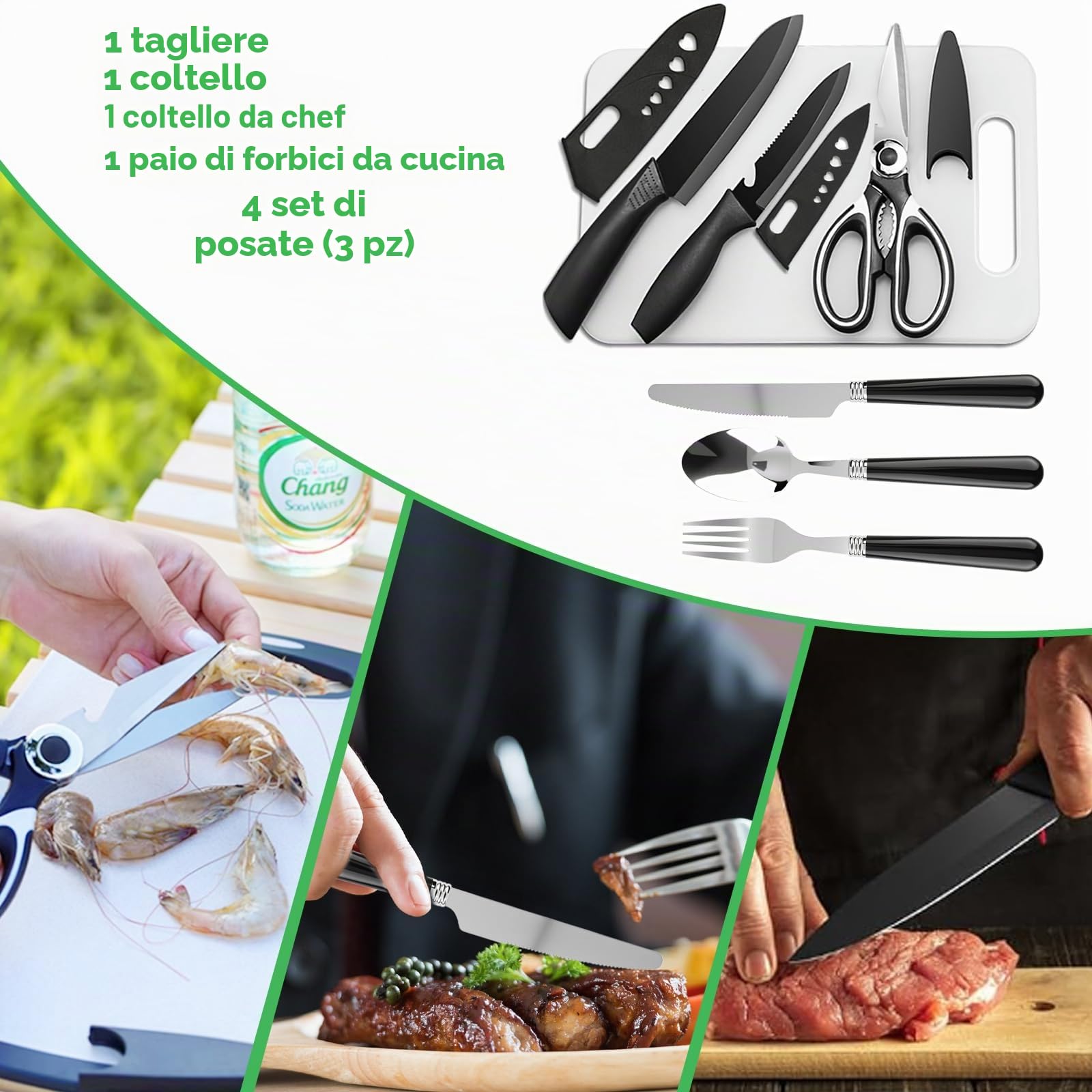 Accessori Cucina da Campeggio 27Pcs, Utensili da Cucina per il Campeggio con Borsa Portaoggetti, Gadget Outdoor, Portatile Cucina da Campeggio Rv Set per viaggi, Picnic, Camper, Feste