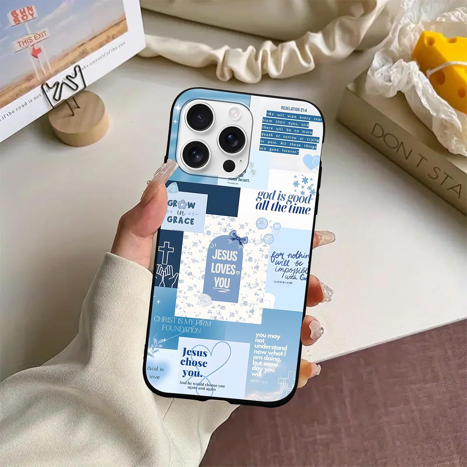 2 Pack Jesus Cross Collage Phone Case for Samsung Galaxy A13 5G 6.5", Aesthetics Religious Christian Quotes Bible Verse Design Cases for Girls Boy, Soft TPU Protective Cases for Samsung A13 image 5