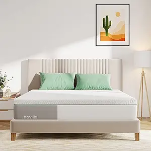 Novilla Queen Size Mattress, 12 Inch Gel Memory Foam Queen Mattress for Cool Night Sleep & Pressure Relief, Medium Soft with Motion Isolation, Mattress in a Box, Lullaby