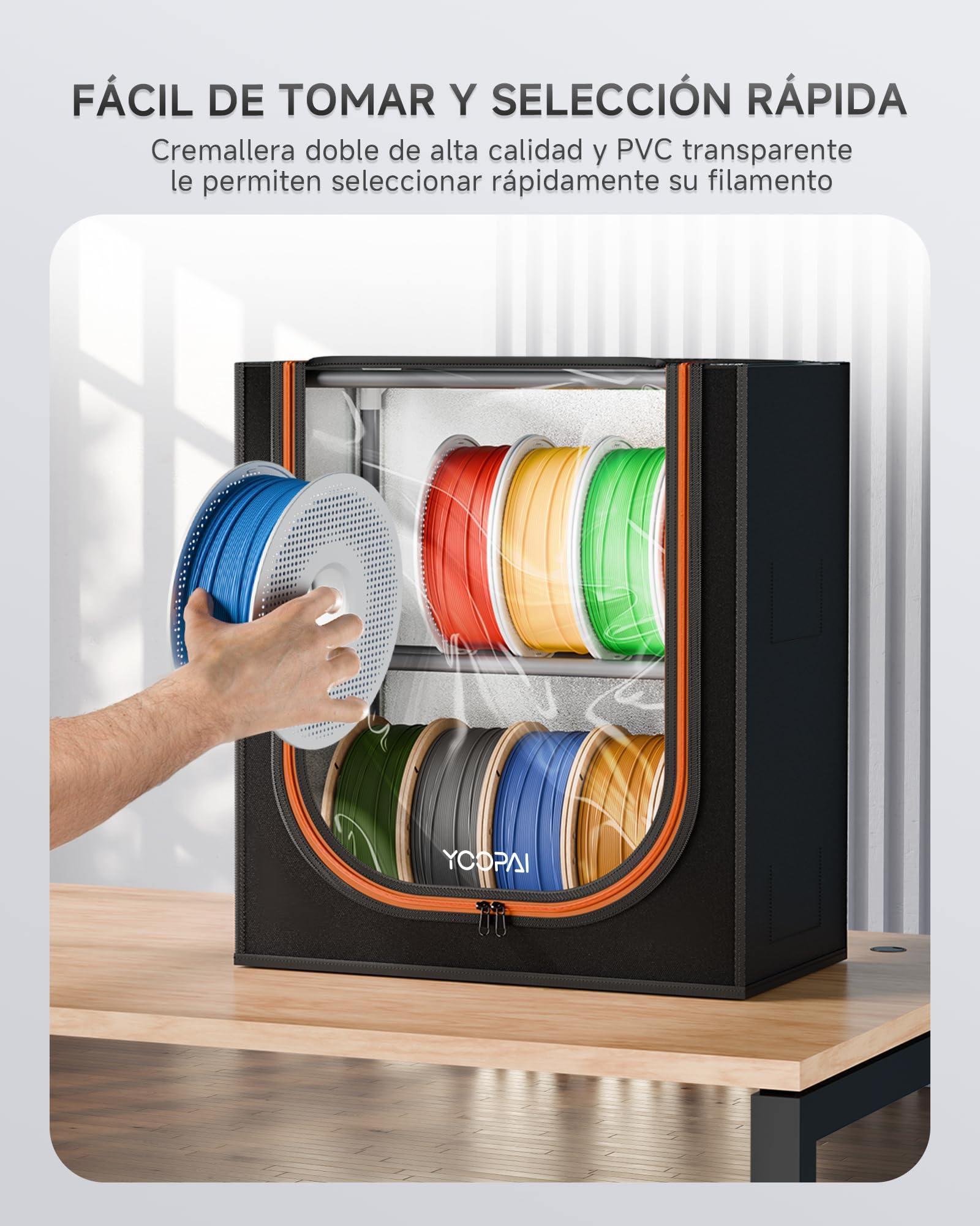 YOOPAI Cubierta de tela para almacenamiento de filamentos, 10 rollos