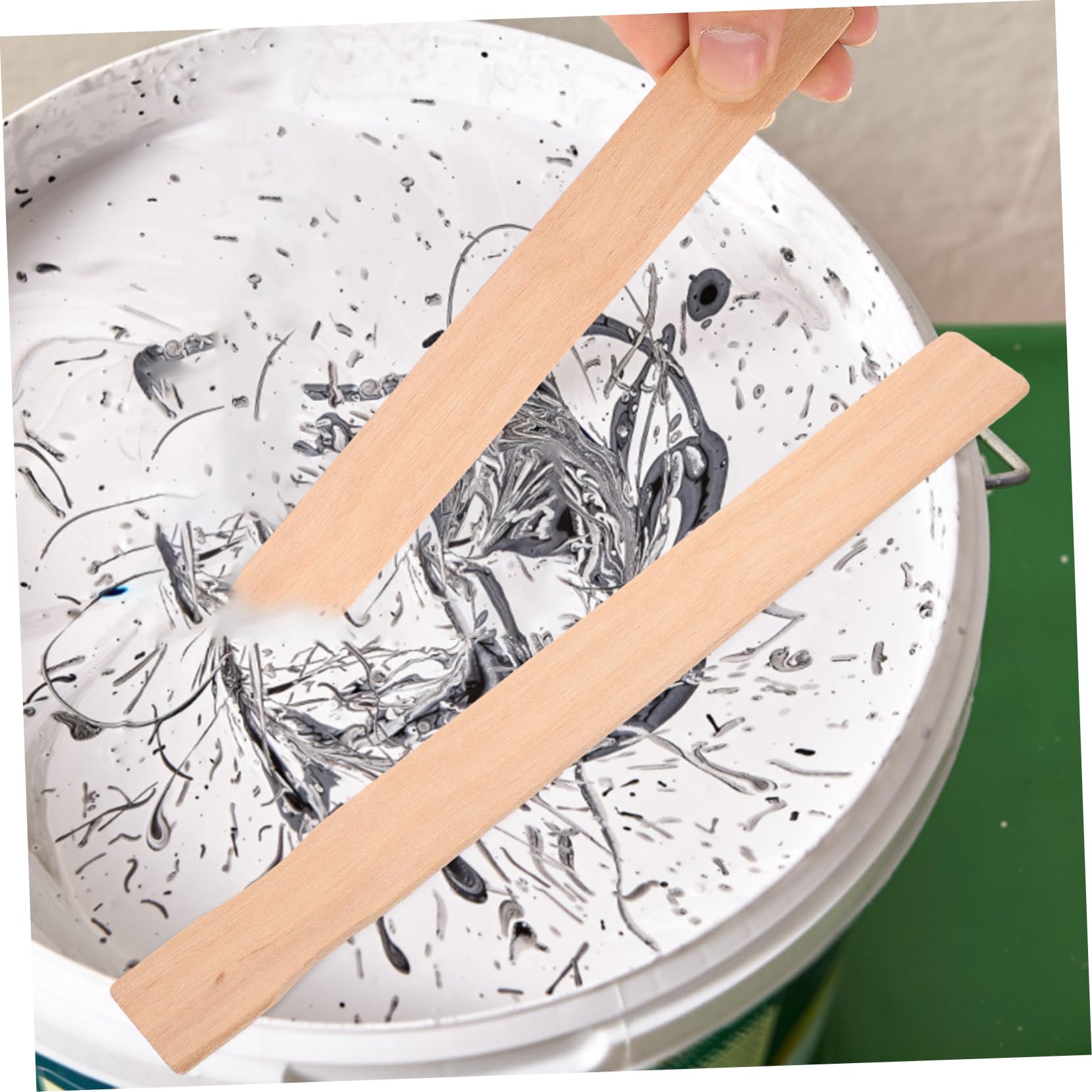 MAGICLULU 5 Ensembles De Peinture Bois Franc Tiges Artisanat Peintures Avec Les Agitateurs Coloré Outils Pour Mélanger La Peinture À Mélanger En Bois Réutilisable 25 Pièces * 5