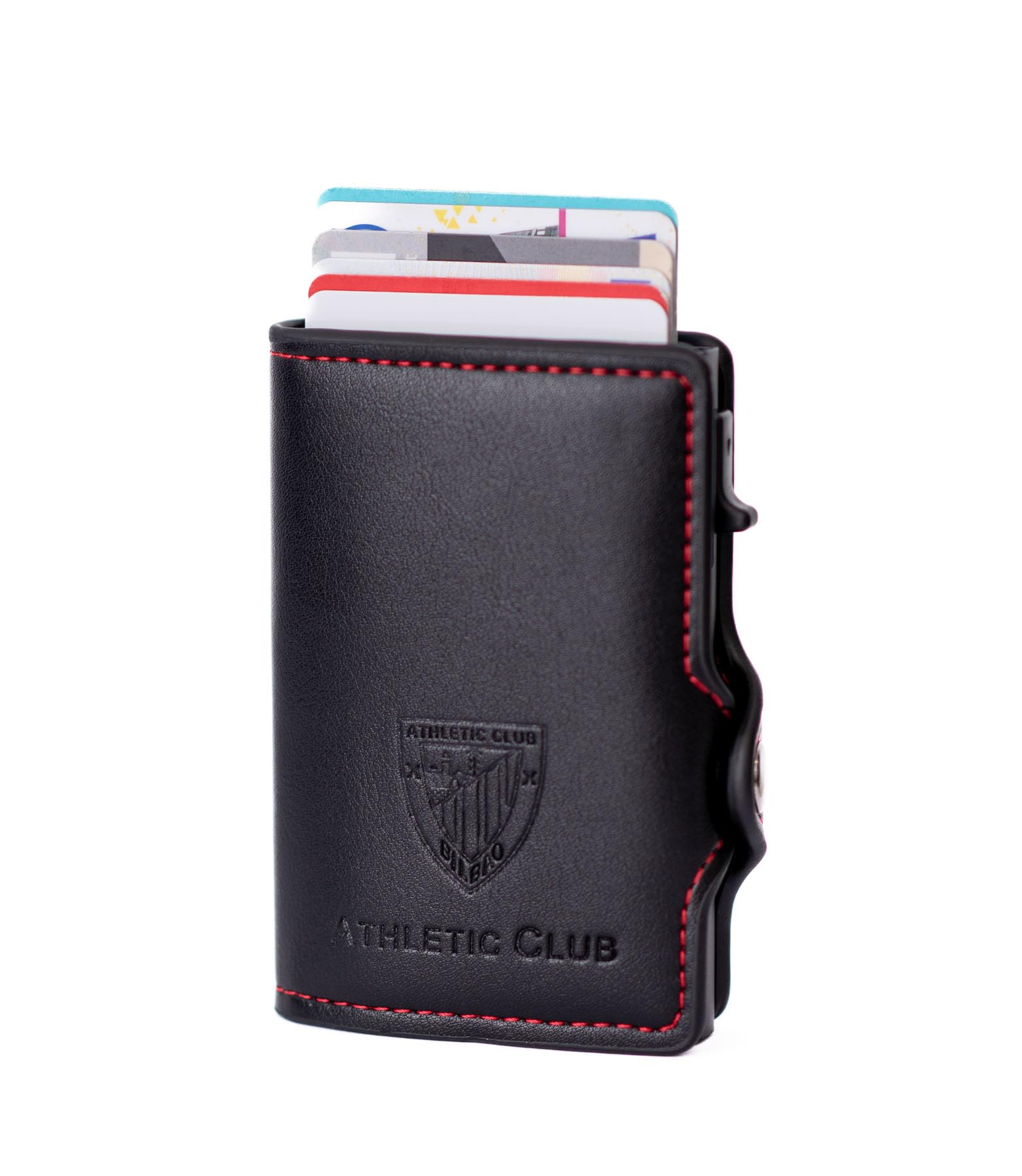 Athletic Club Tarjetero Automático de Cuero con Billetera. Producto Oficial