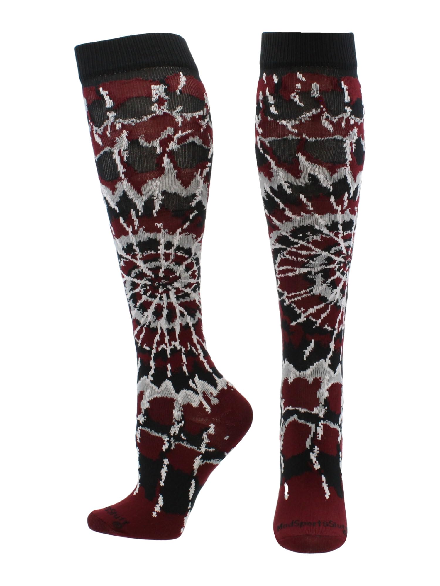 MadSportsStuff Crazy Tie Dye Socks for Softball Soccer Volleyball Tall Over the Calf Athletic Socks Fun Neon Colors
