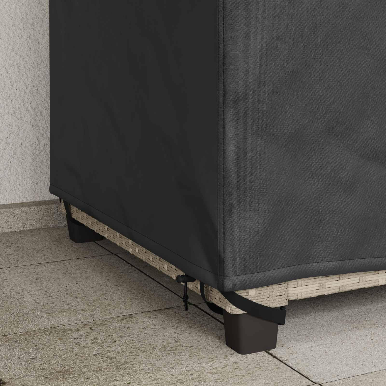 Copertura per sedia da giardino, 96 x 79 x 74 cm, tessuto Oxford 210D, nero, impermeabile, protezione UV, telone per mobili per terrazza, balcone, giardino