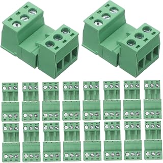 20piezas Conectores De Bloques Terminales Pcb De Conexión Rápida Sin Soldadura Diseño Compacto Para Sistemas De Tierra y Distribución Color Verde