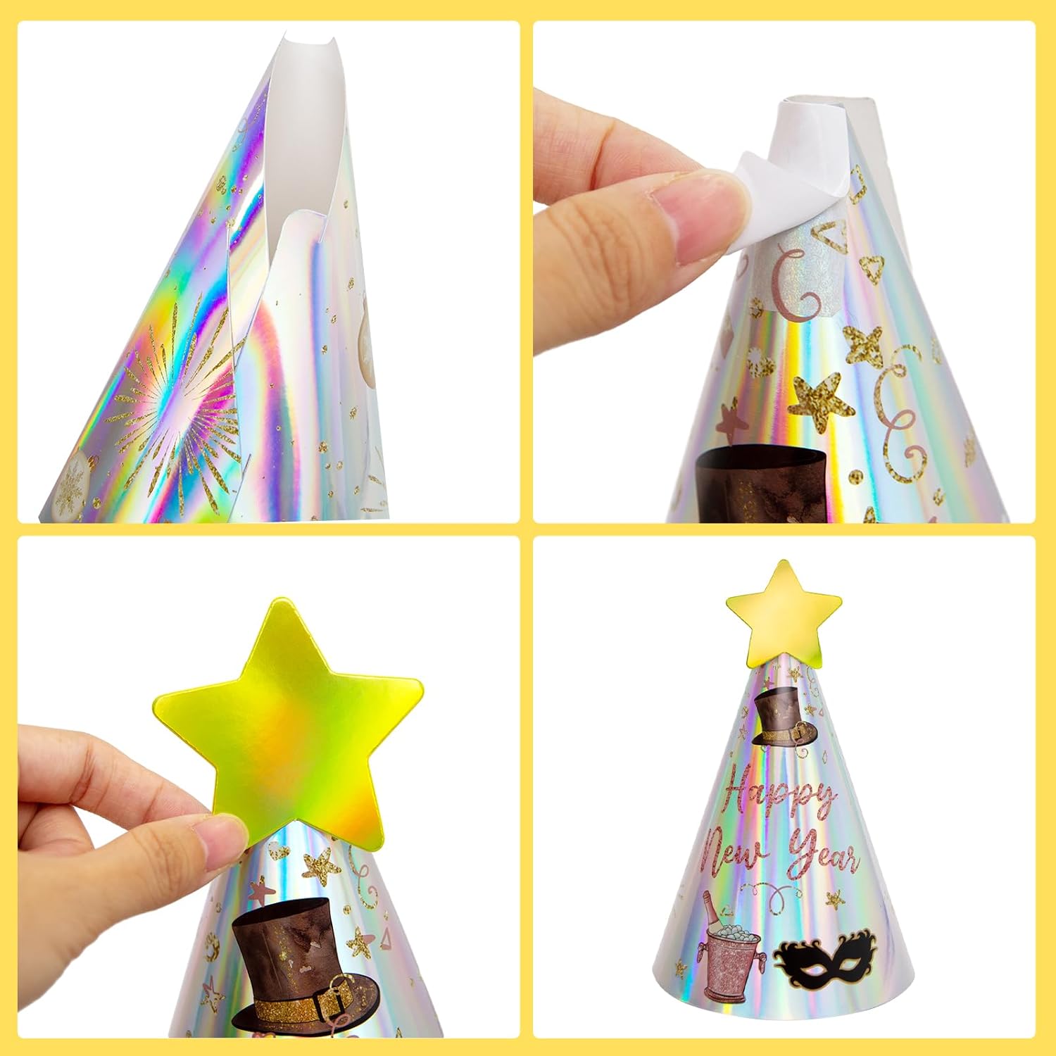 ceiba tree Happy New Years Eve Party Supplies 2026 NYE Party Favors 12 Hats 6 Headbands Tiara 12 Squawkers New Year Eve Decorations Headband Blowers Noisemakers - Image 5