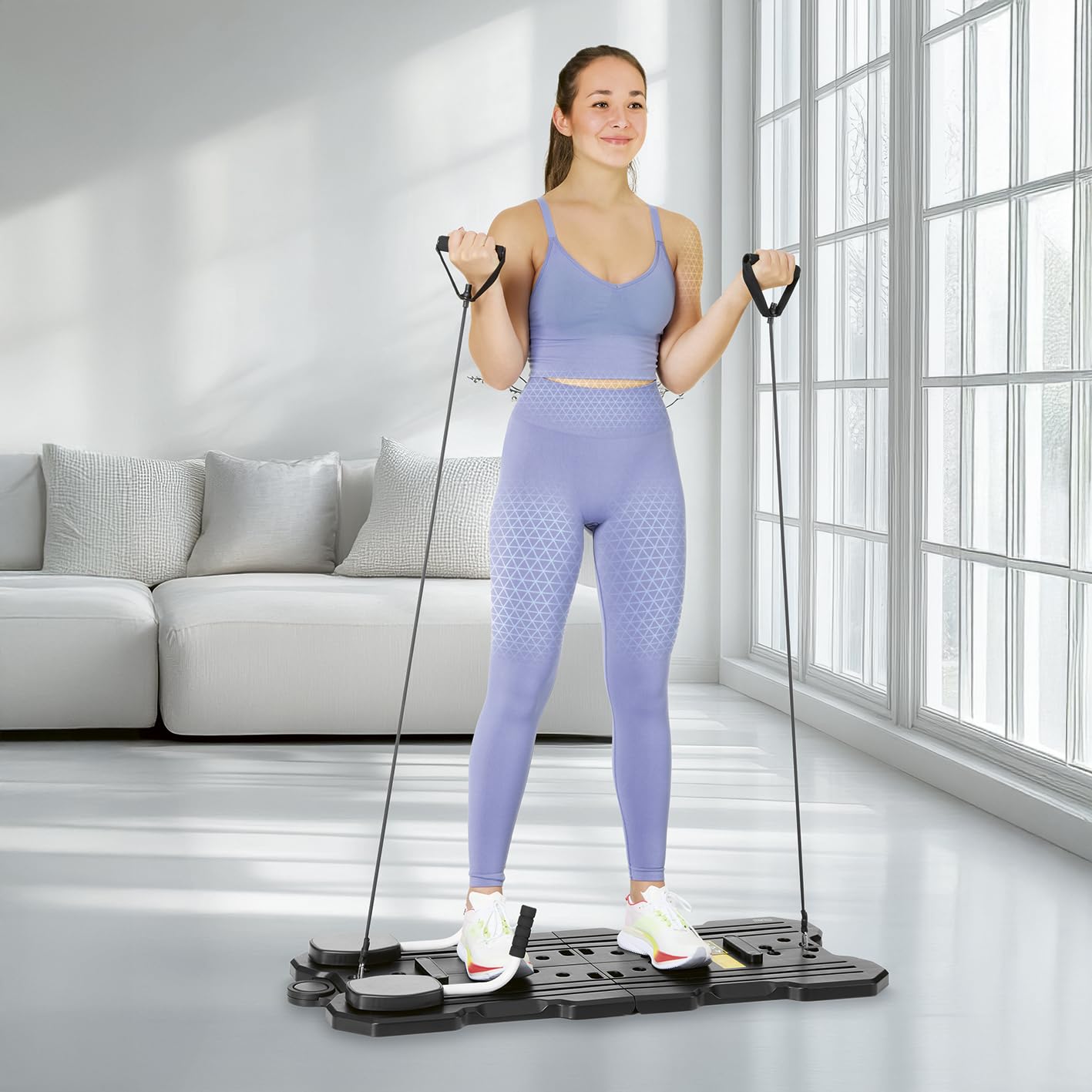 VITALmaxx Planche de Pilates Reformer Fitness | Équipement de fitness pour la maison | Planche de Pilates avec entraînement abdominal pour la maison | Planche de Pilates Reformer Push Up avec poignées