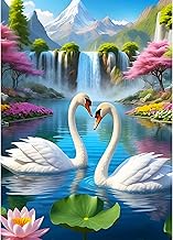 CEOVR Kit Diamond Painting Adulte, Peinture Diamant Cygne 5D Kit Complet, Couple de Cygnes, 30x40 cm Animaux