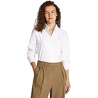 Tommy Hilfiger Donna Camicia Oxford Relaxed Fit, Bianco (TH Optic White)