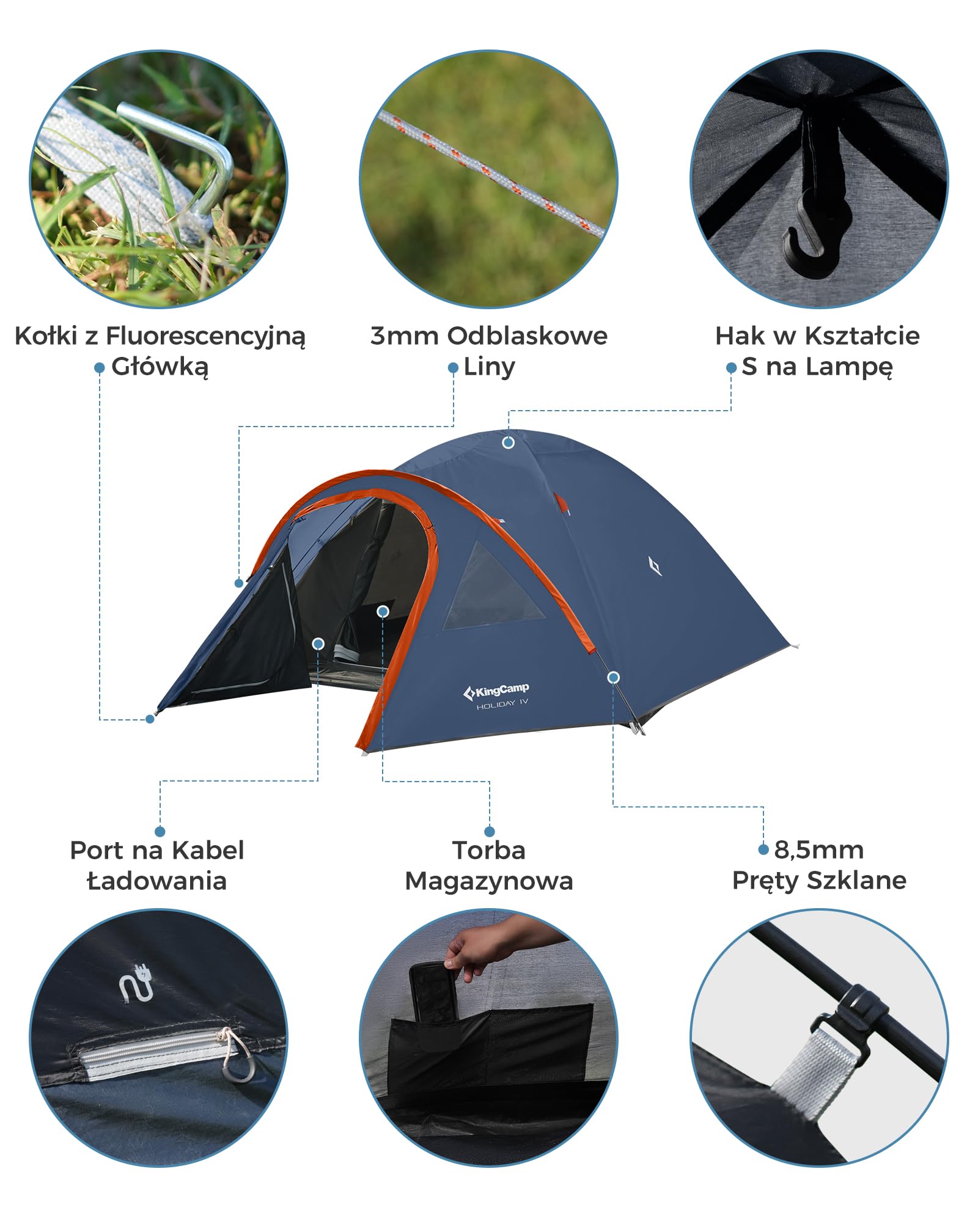 KingCamp MONDOME II namiot kempingowy dla 4 osób, ultralekki, wodoodporny namiot kopułowy, kompaktowy i przyjazny dla plecaka, idealny namiot na kemping, trekking i do aktywności na świeżym powietrzu