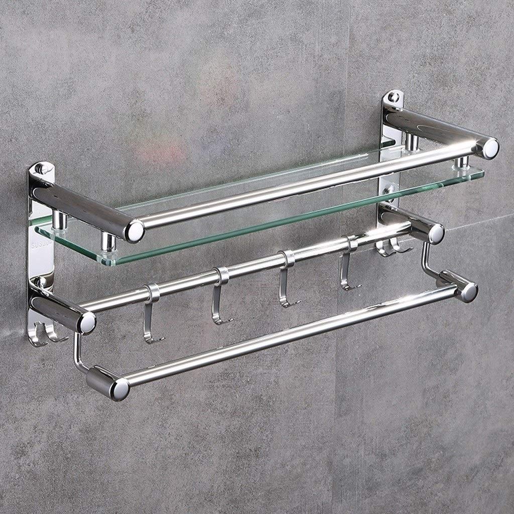 Étagère en verre chromé de design classique en inox poli de qualité supérieure 40cm