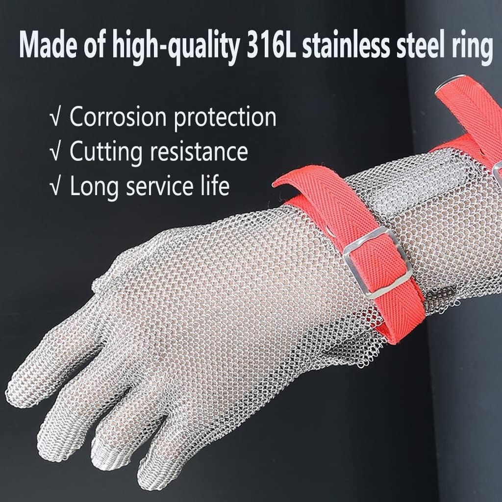 Rękawice Ati Cuttig Gloves Log Arm Metal Resistat Gloves, Rękawice Robocze Chef Butcher Woodworker Safety, Regulowany Pasek Na Nadgarstek Ylo/log Arm, Arm Length 19cm, 1PCS/XS