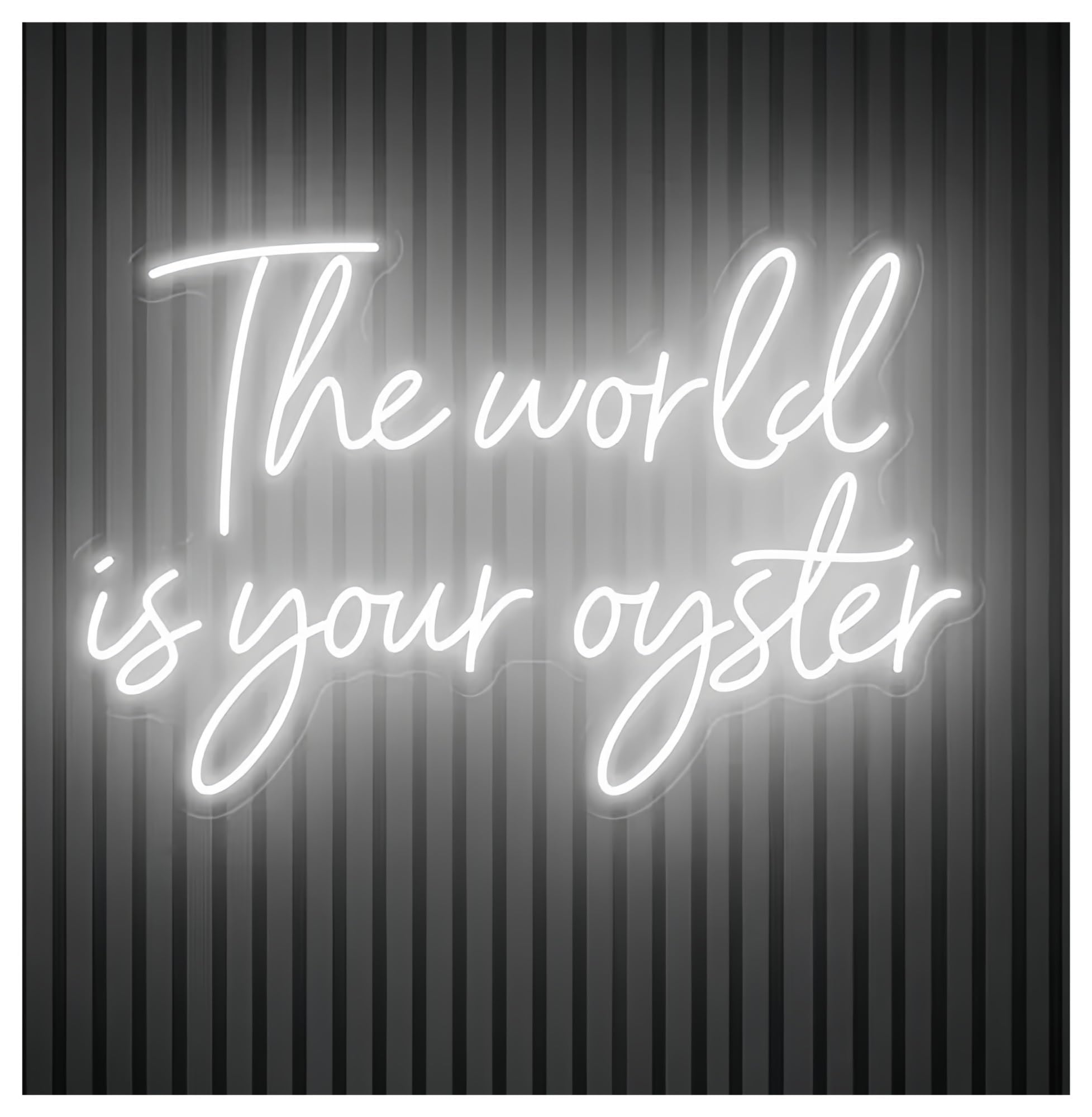 SHOUXI Sign Lamp The World is Your Oyster Neon Sign Wall Decor Office 60cm(C)