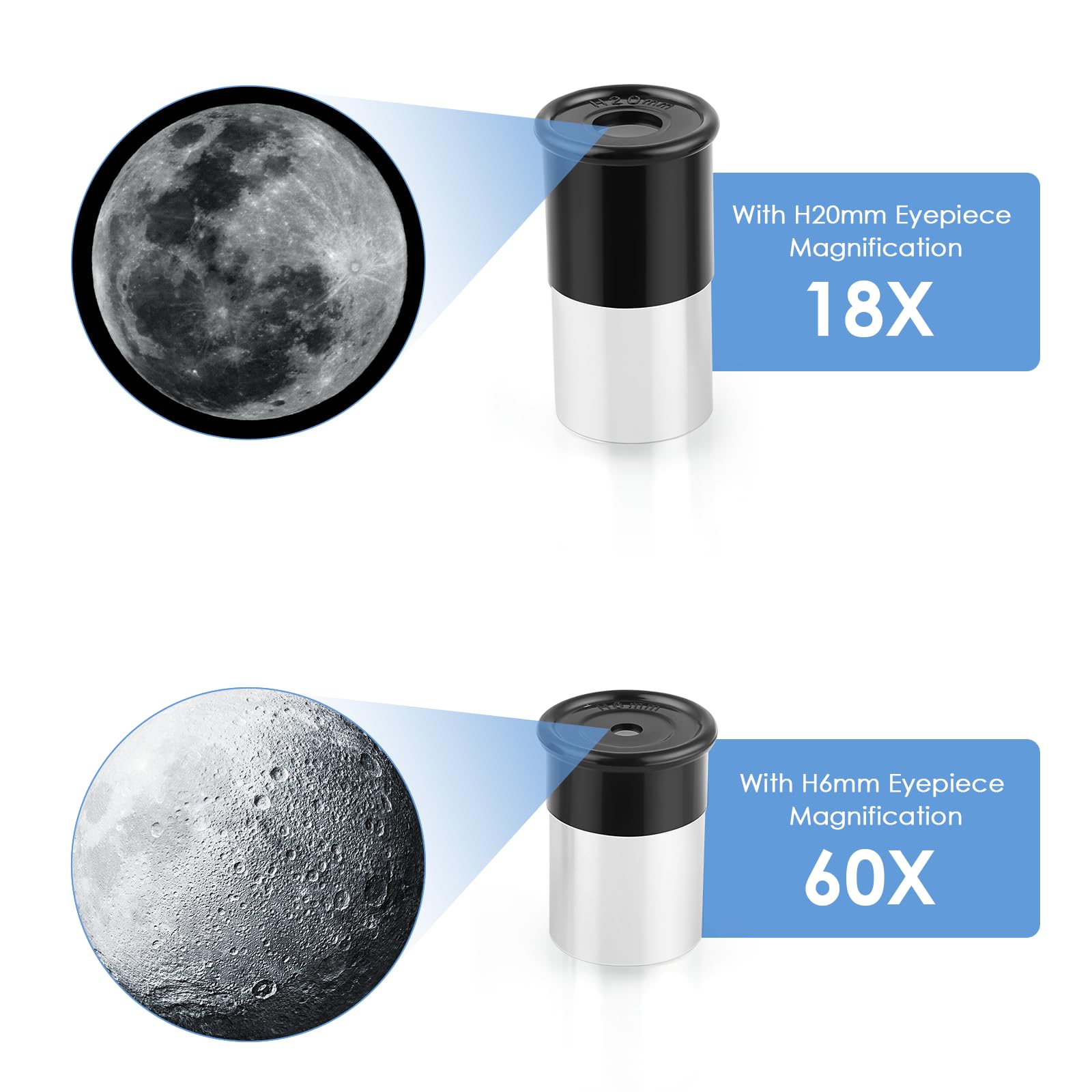 Cowiewie Télescope Astronomique d'Entrée de Gamme 360/50 mm HD Réfracteur Portable pour Observation Céleste - pour Enfants/Adultes/Débutants