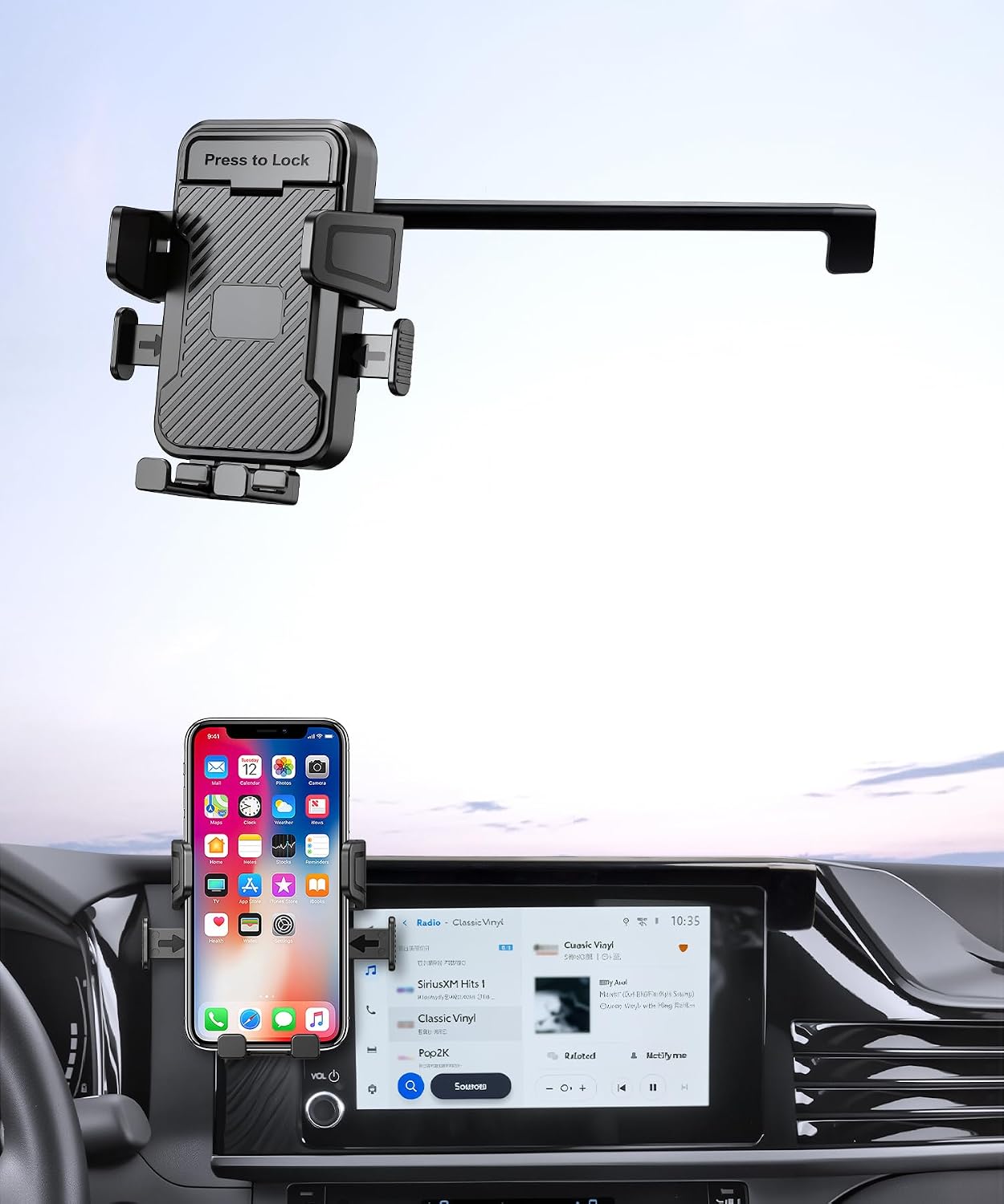 Car Phone Holder for Toyota Camry LE/SE 2025-2026, 8 inch Screen Fixed Clip Mount, 360° Rotatable Auto Navigation Bracket, Vehicle-Specific Cell Phone Cradle