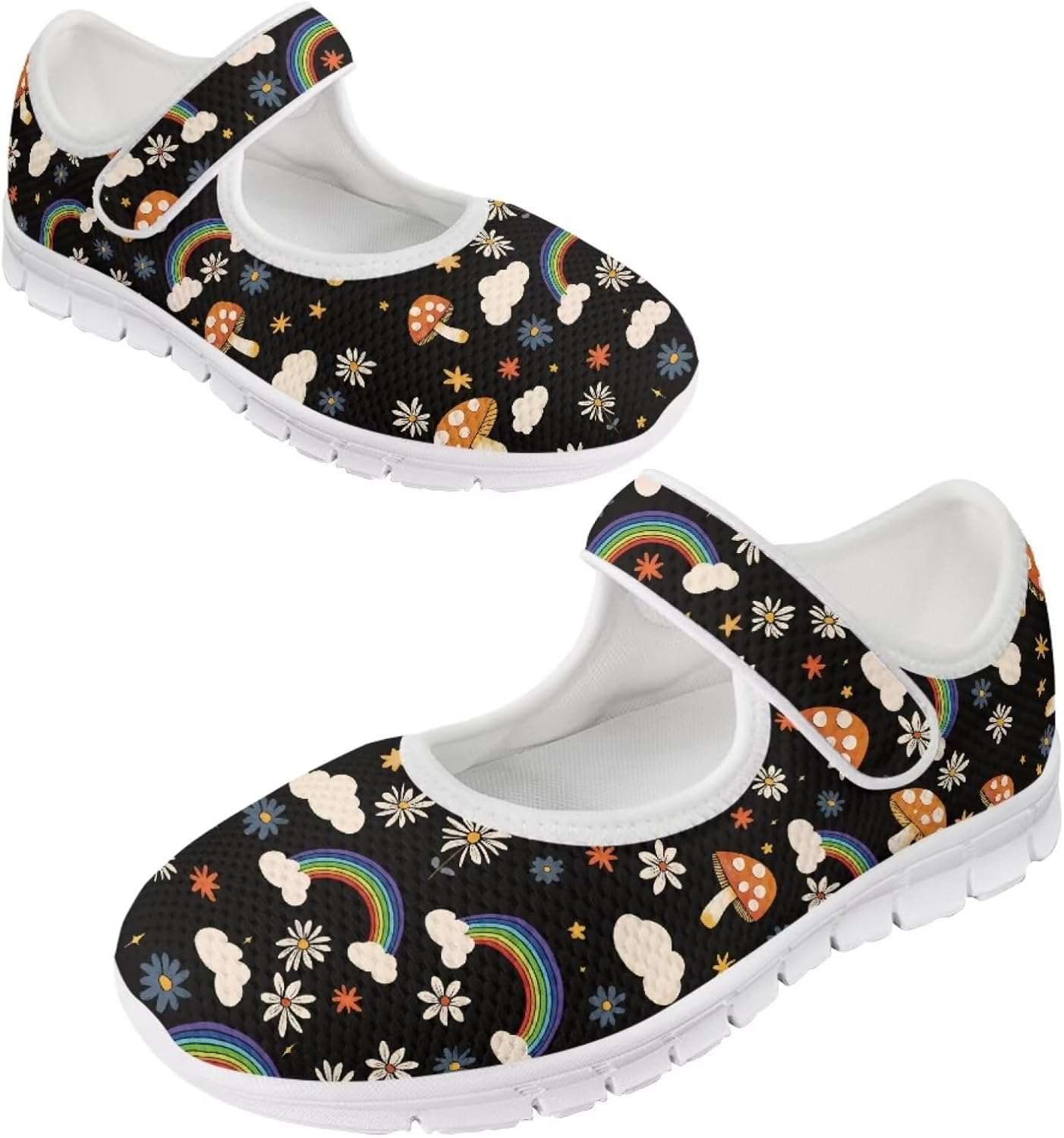 Coloranimal Mary Jane Flats Casual Slip On Mary Jane Shoes Flat Shoes Dressy Comfortable Mesh Ballet Shoes with Anti Skid Sole Womens Footwear