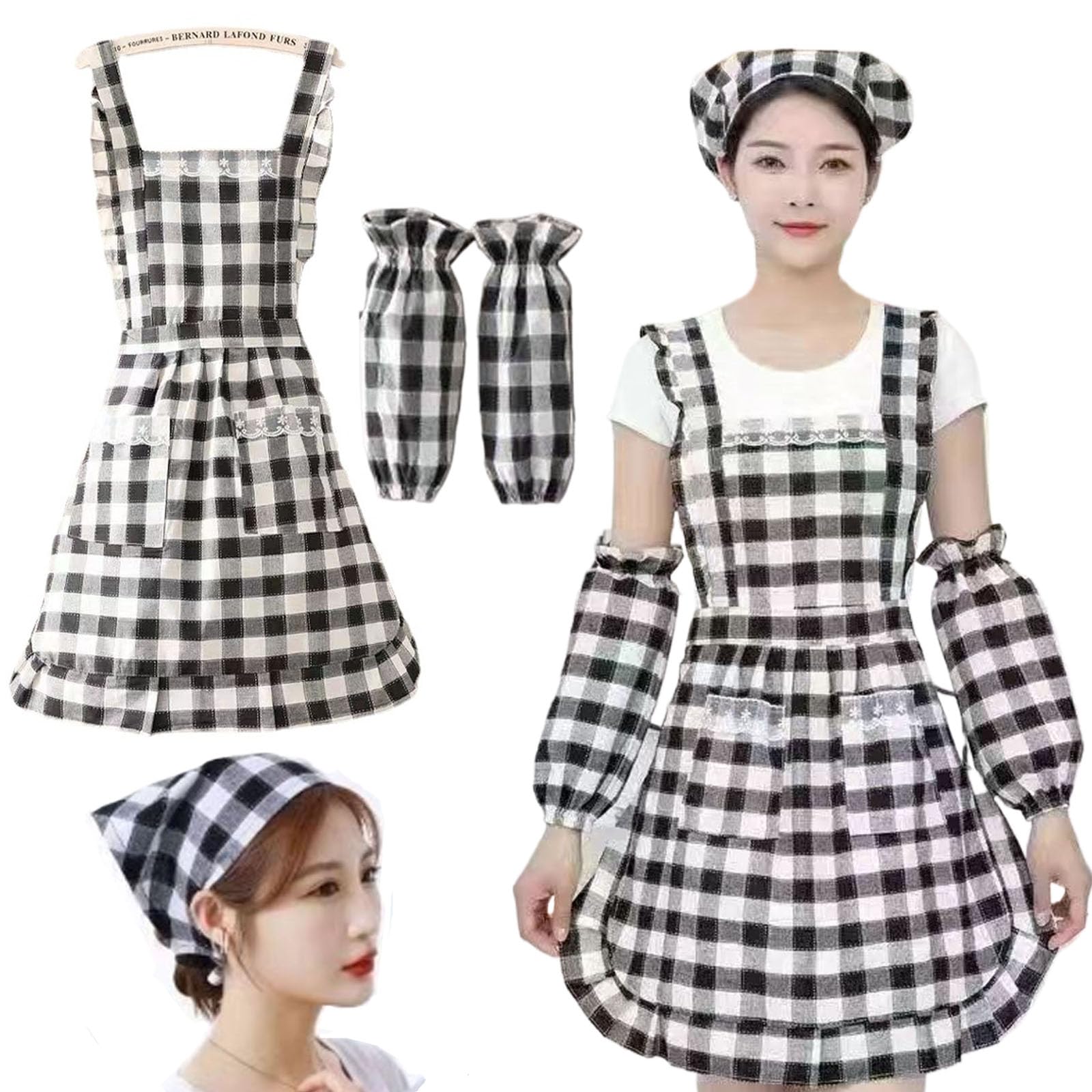 Adjustable Bib Apron with 2 Pockets Cooking Kitchen Accessories Chef Aprons for Women Men Cleaning Catering Chef Kitchen Aprons Unisex Pinafore