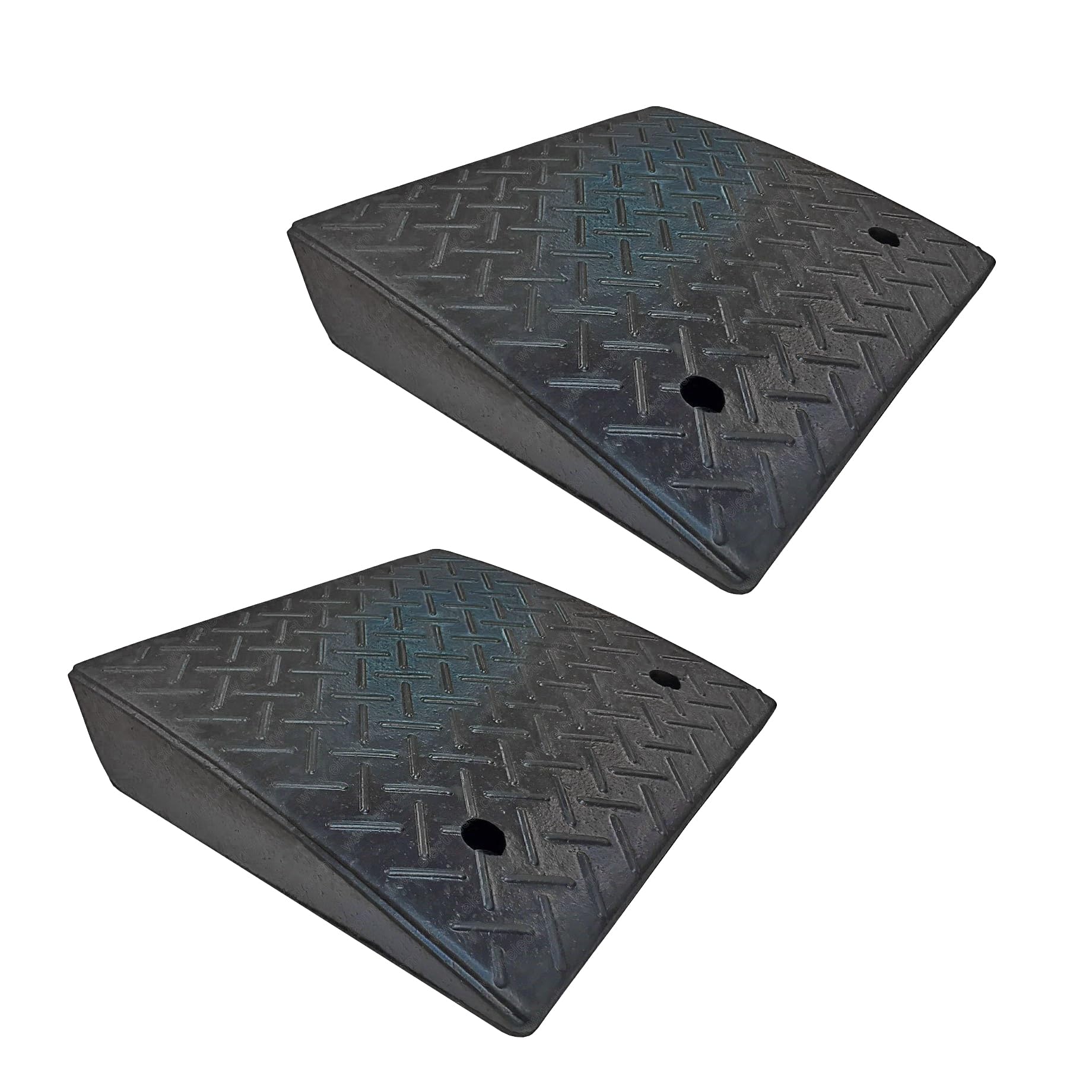 Electriduct 4.3" Heavy Duty Rubber Curb Ramp 20,000 lbs Weight Capacity (10 Tons) (2-Pack)