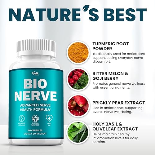 Miniatura 4 de (1 paquete) Suplemento Bio Nervio, Cápsulas BioNerve, Fórmula Avanzada, Reseñas de Máxima Fuerza, 60 Cápsulas