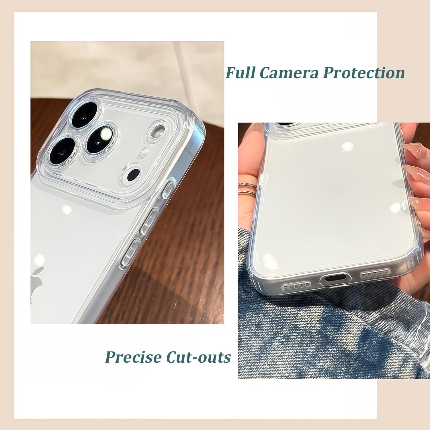 siduater Case for 6.3" inch iPhone 17 Pro with Wrist Strap Kickstand, Shockproof Translucent PC Back Cover + Soft TPU Bumper with Adjustable Hand Grip Loop for iPhone 17 Pro 6.3 Inch 2025, HD Clear - Image 5