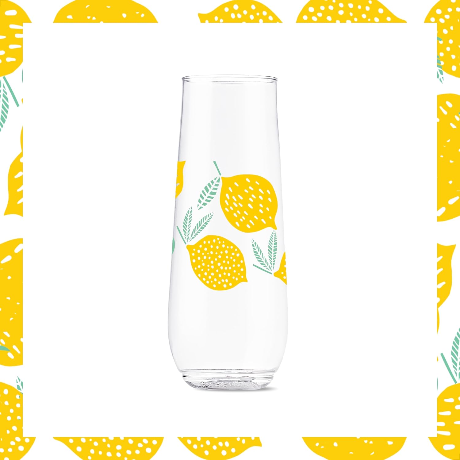 TOSSWARE POP 9oz Flute Limoncello Series, SET OF 6, Premium Quality, Recyclable, Unbreakable & Crystal Clear Plastic Printed Glasses - Image 3