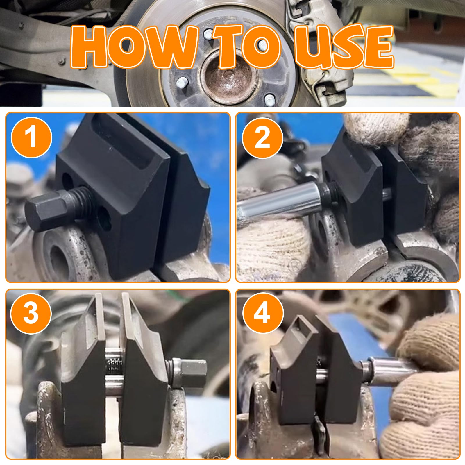 Écarteur de Fusée d'Essieu, Outil Suspension pour Jambe, Écarteur Amortisseur Voiture, Outil D'Écartement de Jambe de Suspension, avec Écrou d'Amortisseur, Douille d'Amortisseur, Clé, Gants
