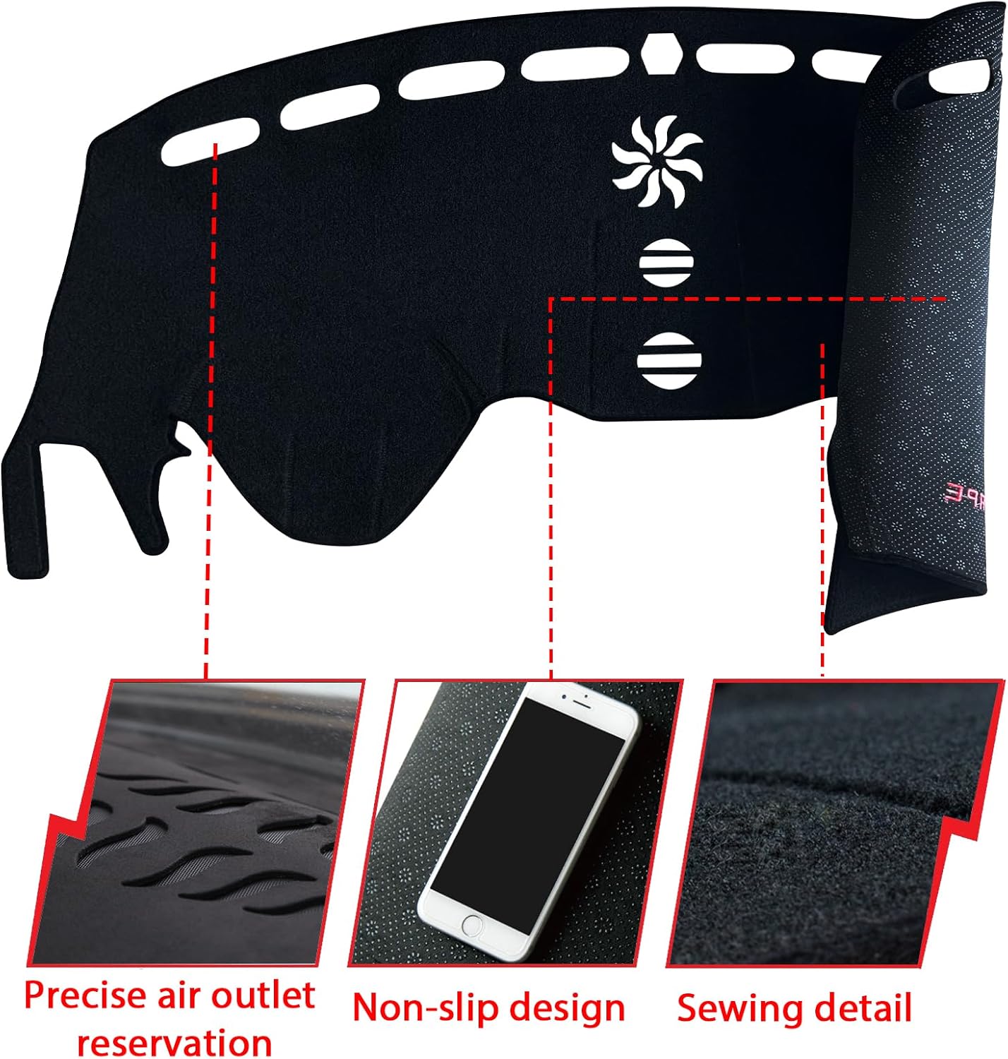 Dashboard Dash Board Cover Mat Pad Carpet Non-Slip Custom Compatible with Ford Escape 2014 2015 2016 2017 2018 2019 Protector Sunshield (2014-2019)