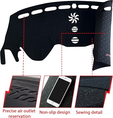 Miniatura 2 de Tapete antideslizante para tablero de instrumentos compatible con Ford Escape 2014, 2015, 2016, 2017, 2018, 2019, protector solar (2014-2019)