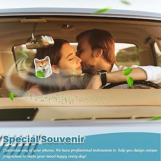 Personalised Car Air Freshener with Double Sided,Custom Printed Photo/Text,19 Kinds Scents Air Freshener for Car,Wardrobe,Bathroom,Hanging Ornaments,Long Lasting Fragrance (Personalised Crop)