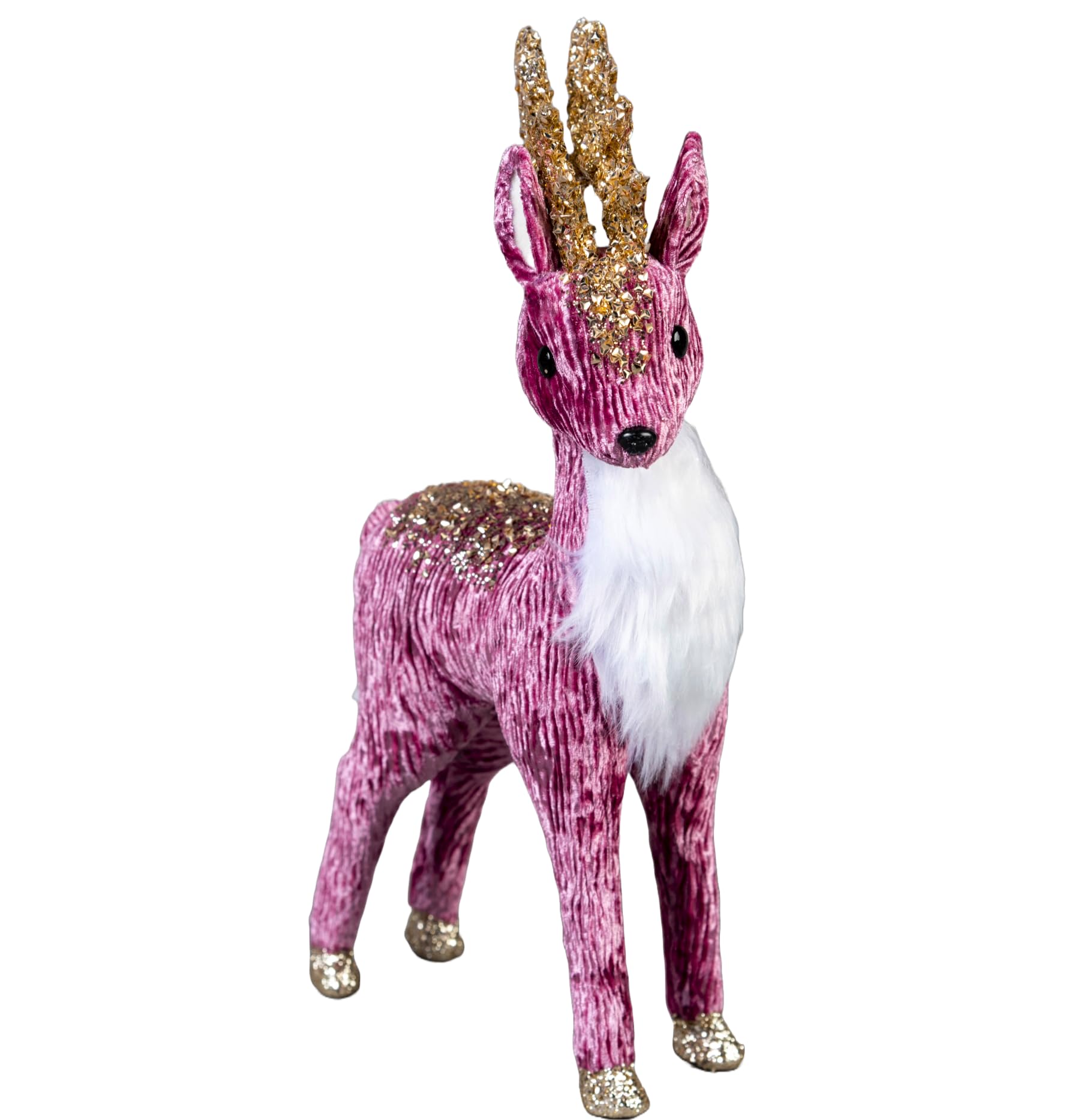 SHATCHI 35cm Reindeer Figure Burgundy/Gold Costume Santa’s Friends Christmas Tabletop Centrepiece Showpieces Home Art & Craft Xmas Party Window Décor