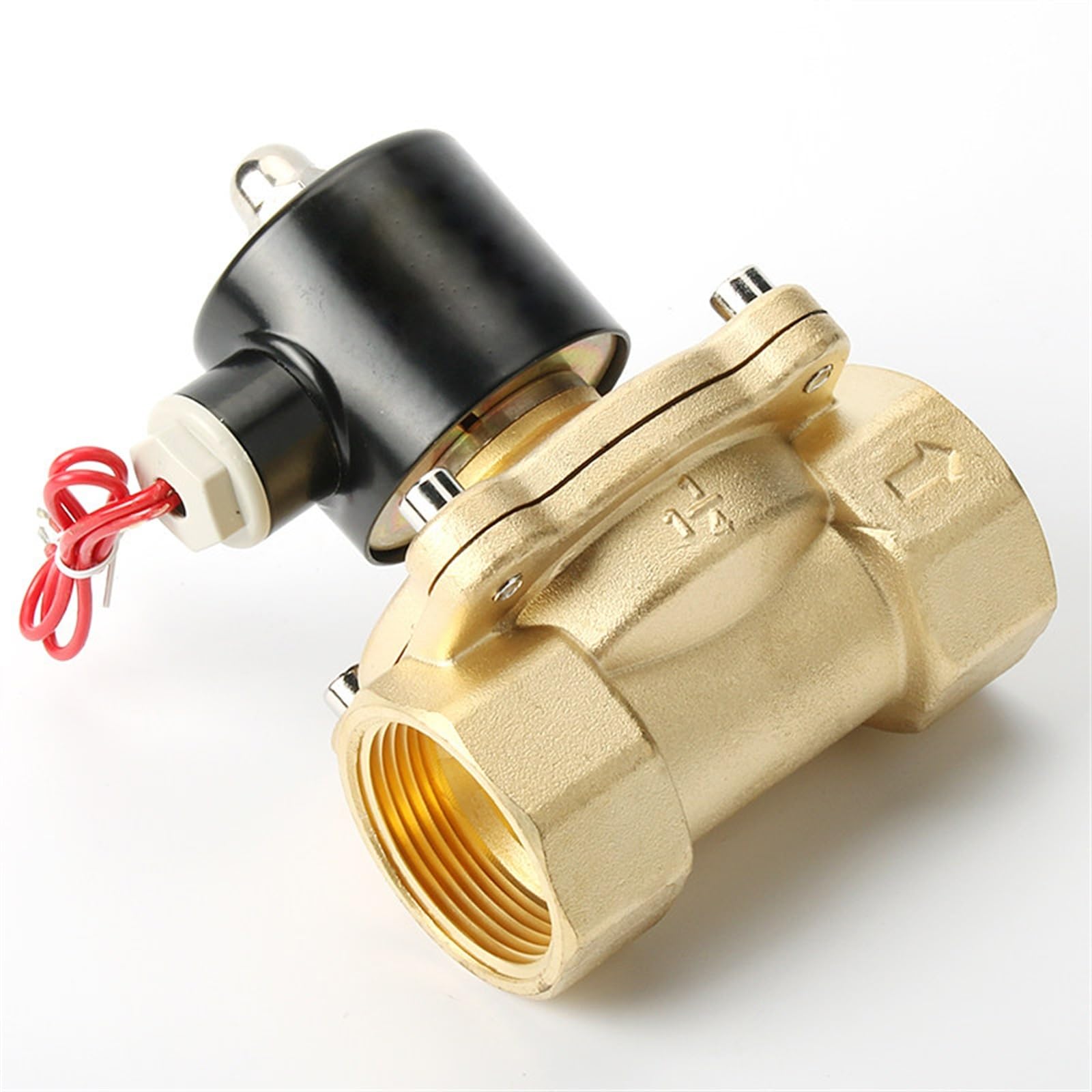 LDXMJZOT 1/4inch 3/8inch 1/2inch 3/4inch 1inch 2inch Brass Electric Solenoid Valve DC12V DC24V AC220V 110V Normally Closed Solenoid Valve 1Pcs(Npt-24vac,3/8inch)