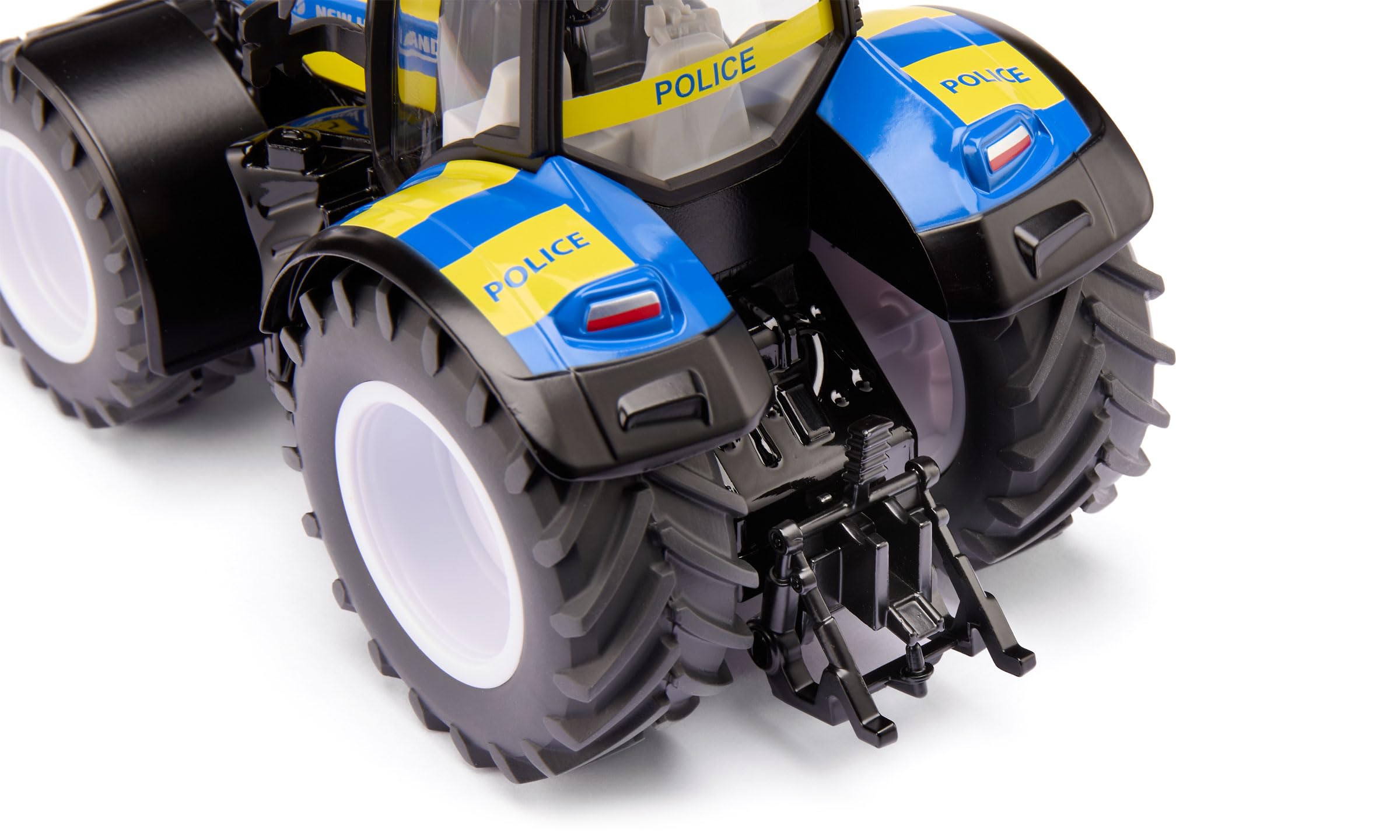 Siku 3297 New Holland T7.315 HD Polizei-Traktor, 1:32, Mit öffenbarer Motorhaube, Frontgewicht, Abnehmbare Kabine, Metall-Karosserie, Blau-Gelb, Spezialfahrzeug