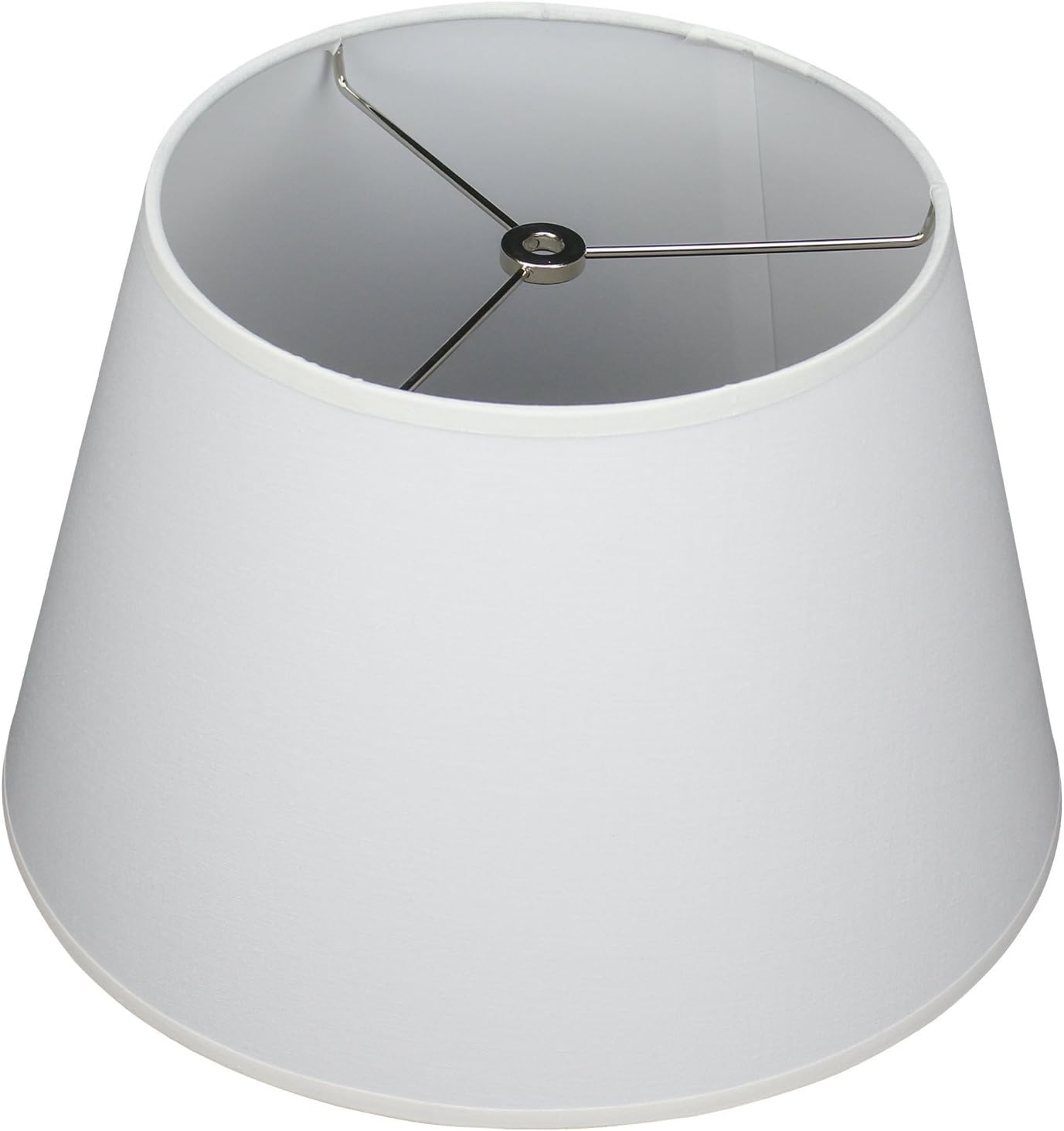 FenchelShades.com 9" Top Diameter x 13" Bottom Diameter x 8.5" Slant Height Fabric Barrel Lampshade Spider Attachment (White)