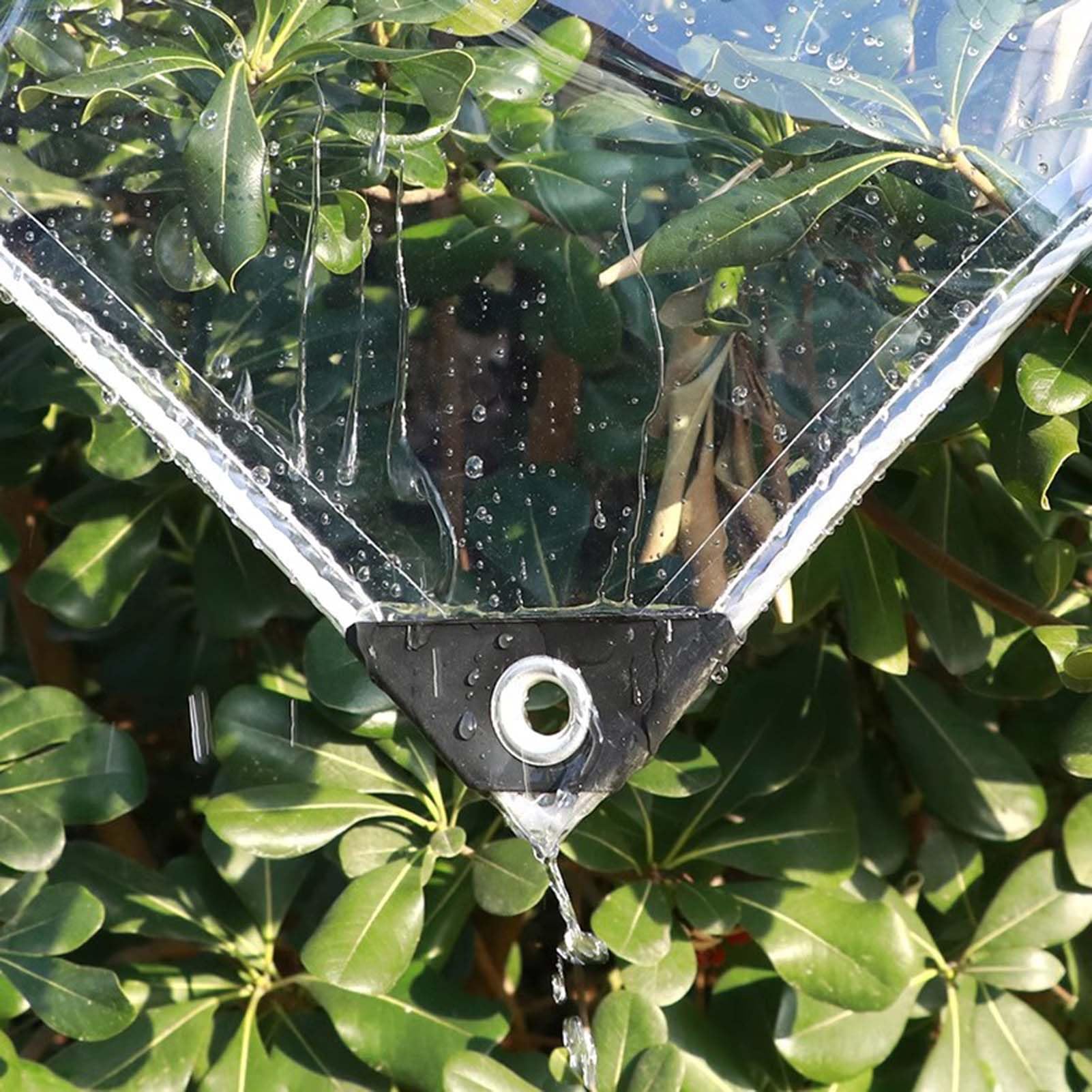 Plane Wasserdicht Durchsichtige 3x5m, Abdeckplane Wetterfeste Transparent mit ösen, Schutzplane Transparente Dick, UV-stabil & Reißfest, Regenplane