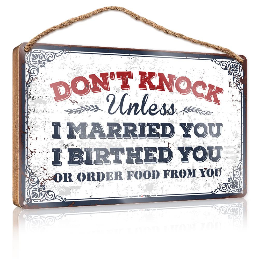 Home Wood Sign Don'T Knock Unless I Married You Wooden Sign(15X28CM)