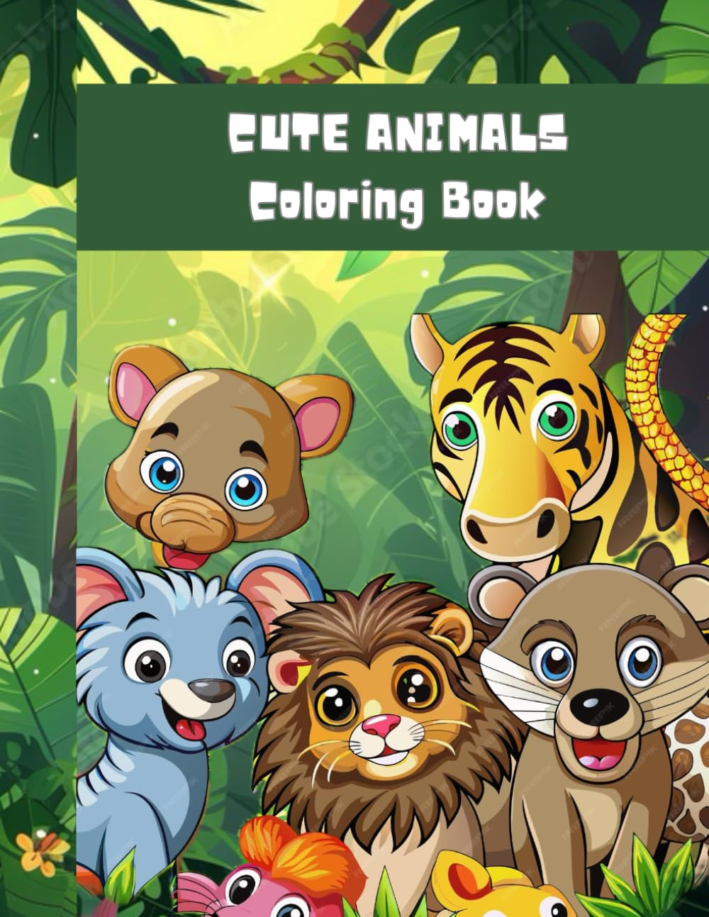 Cute animals coloring book