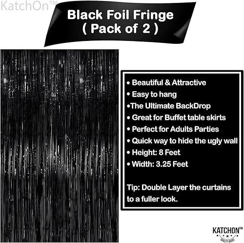 Miniatura 2 de KatchOn, Telón de fondo de flecos de color morado claro extra grande, 3.2 x 8 pies, paquete de 2, telón de fondo morado para fiesta de cumpleaños,