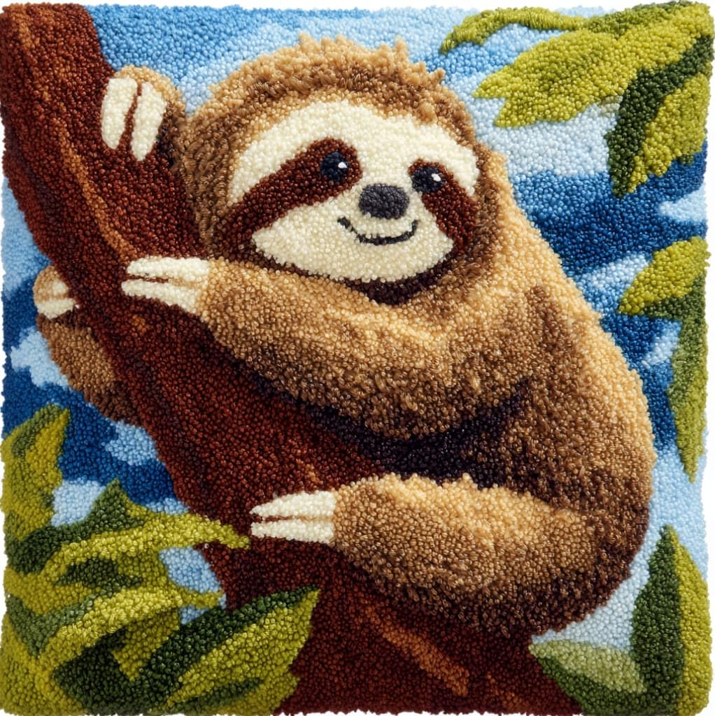 AxiangziK Latch Hook Cushion Kit for Adults & Beginners,Sloth