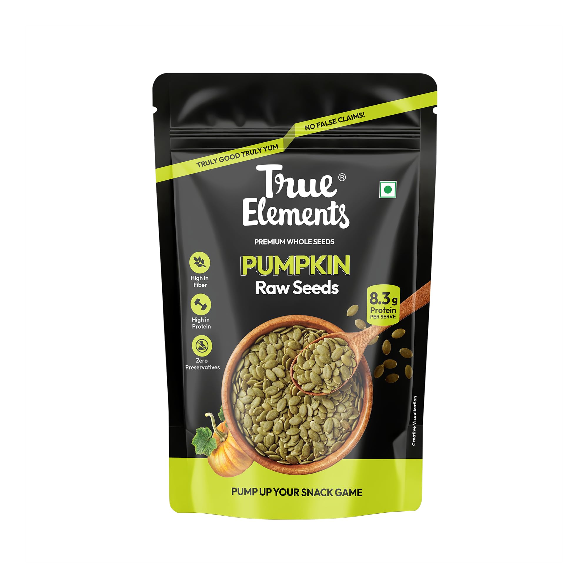 True Elements Pumpkin Seeds 500g - AAA Grade Seeds for Eating | Protein Rich Seeds | Healthy Diet Snacks | Rich in Protein