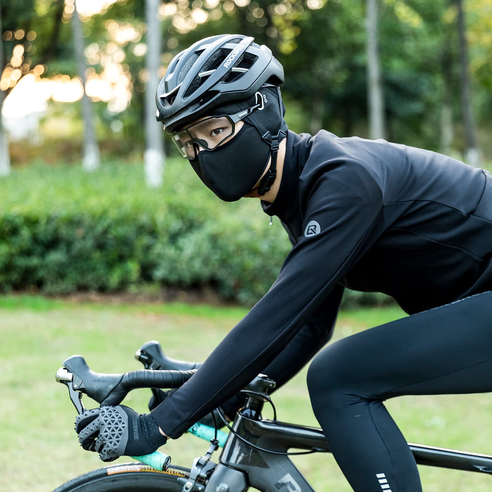 ROCKBROS Cagoule Vélo Court Hiver Cache-Visage sous-Casque Bonnet d'hiver Bonnet de vélo avec Trou de Lunettes pour Vélo Moto Ski Randonnée Hommes Femmes
