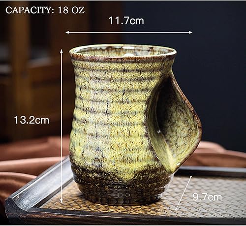 Miniatura 9 de Taza calentadora de manos de cerámica de 18 onzas, taza de café, taza de té, mantiene tus manos calientes, cómodo calentador de manos, apto para