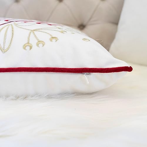 Miniatura 5 de Homey Cozy Merry & Bright - Almohada rectangular de Navidad, color blanco