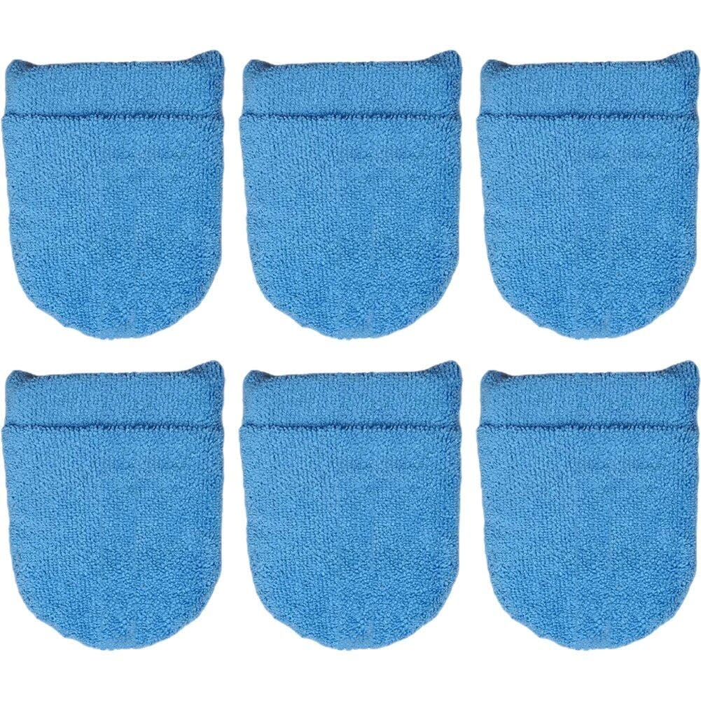 Hrippy Blue 6Pcs Car Wax Applicator Mitts Soft Microfiber Practical Polishing Sponge Wax Foam Applicator Pad For Auto Cleaning