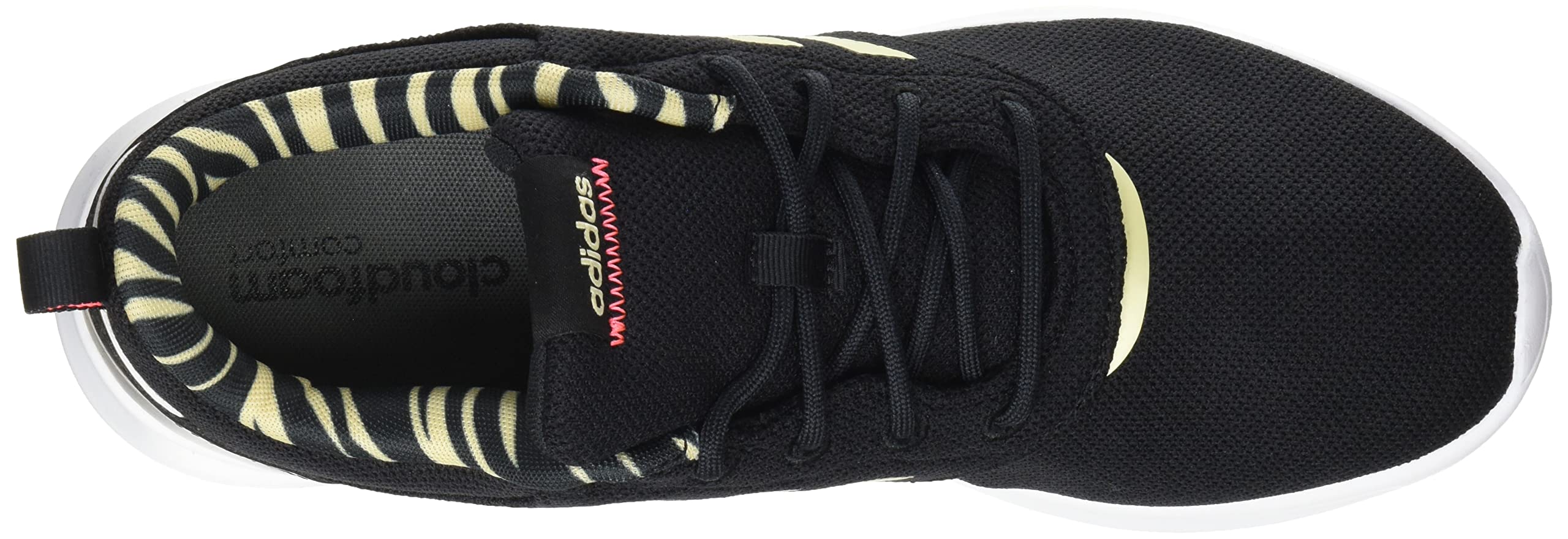 Adidas QT Racer 2.0, Scarpe da Ginnastica Basse Donna, Nucleo Nero/Beige Sabbia Met/Rosso Acido, 38 EU