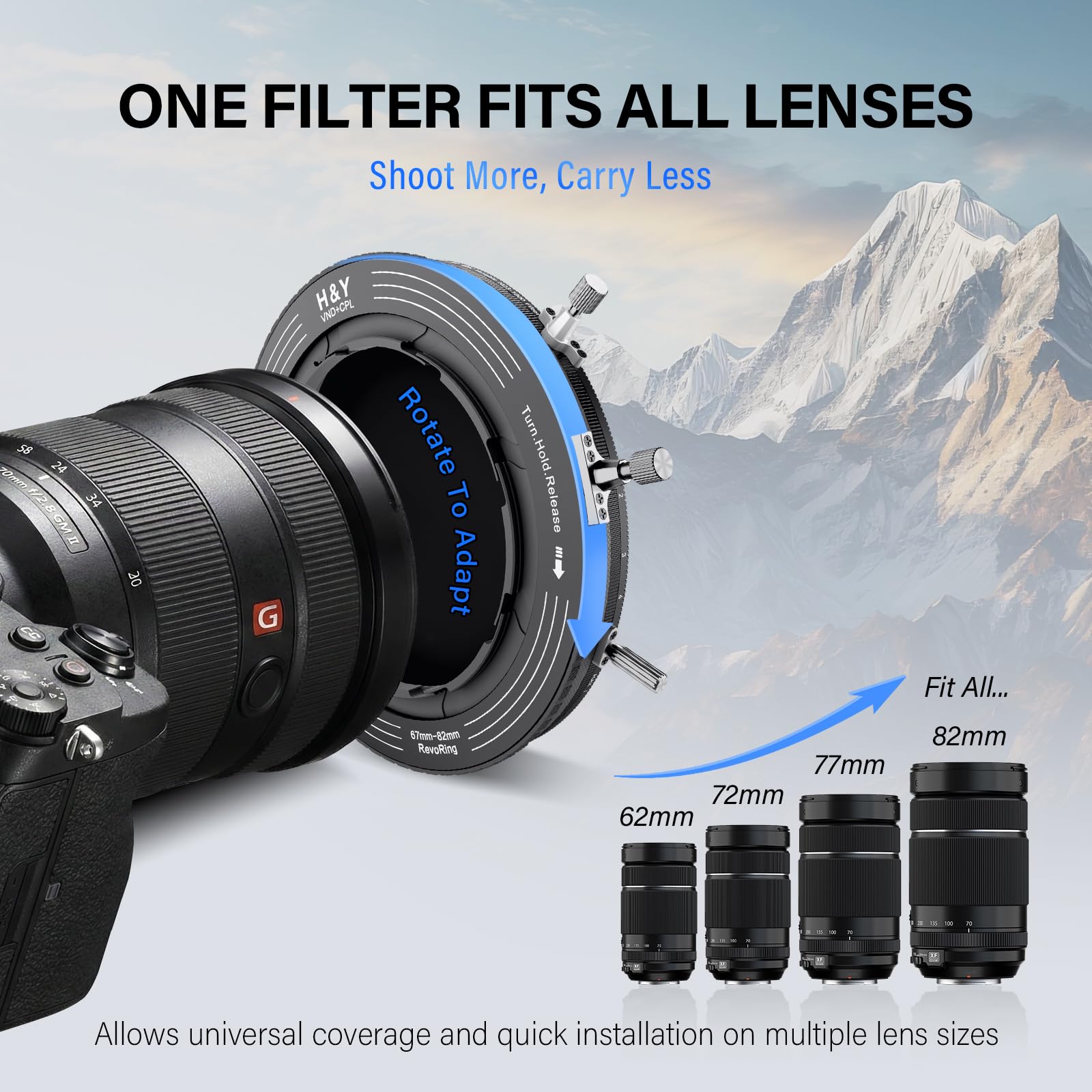 Amazon.com : H&Y RevoRing MKⅡ67mm 72mm 77mm 82mm Variable ND